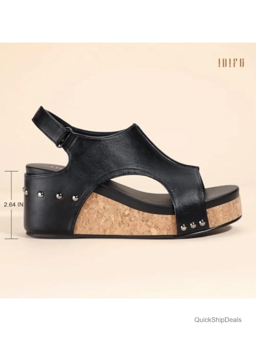 Platform Wedge Sandals Open Toe Comfortable Slingback Heels Lightweight Dressy